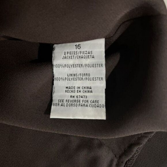 Danny & Nicole 2pc Skirt Suit Size 16 Brown Sheer Polka Dot Pencil A-Line New - Picture 12 of 13
